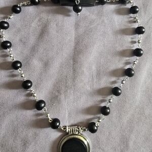 Elegant Black and Silver Necklace